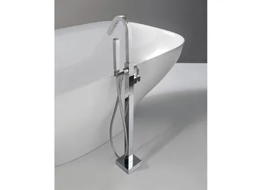 X-CHANGE_MONO - Floor standing brass bathtub set with hand shower by Rubinetterie Treemme - view 2